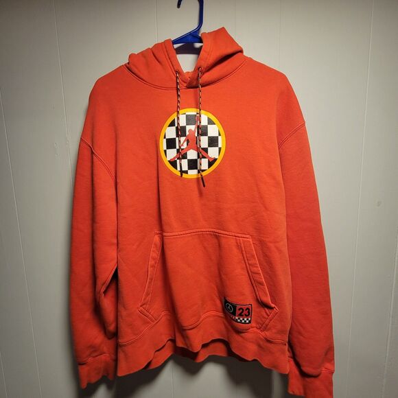 Nike Air Jordan DNA Pullover Fleece Hoodie Orange Size M CV2784-673 - Picture 1 of 10